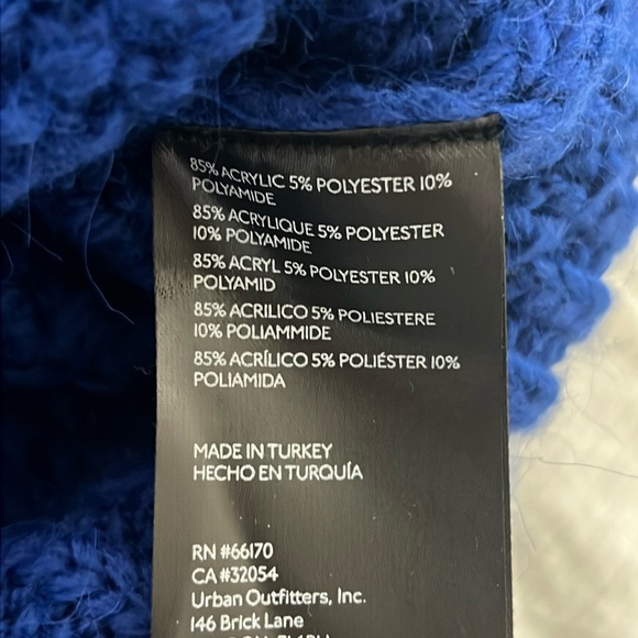 Anthropologie Cropped Cable-Knit Sweater Royal Blue Size XXS - Picture 8 of 11